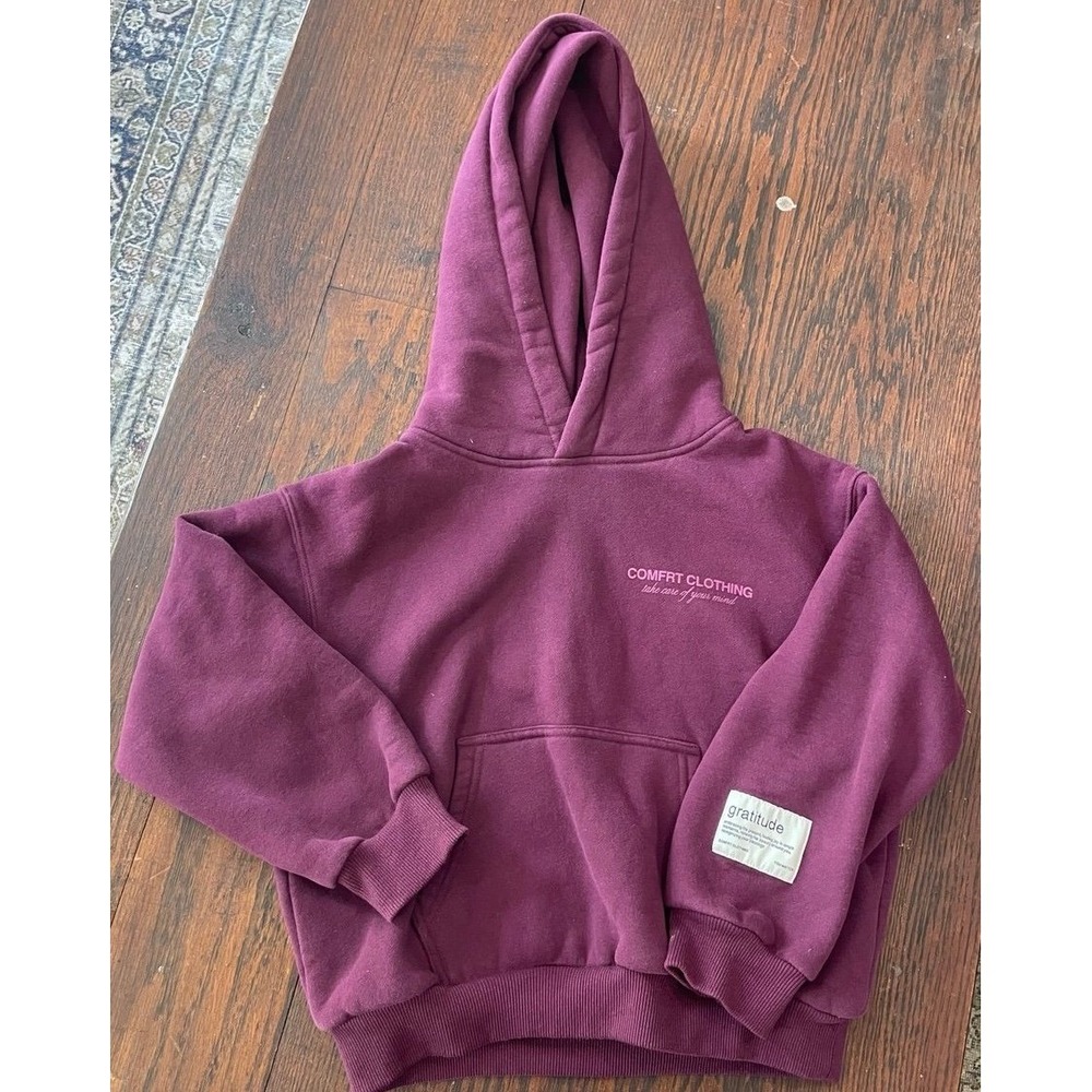 Comfrt you matter kids positive affirmation plum hoodie